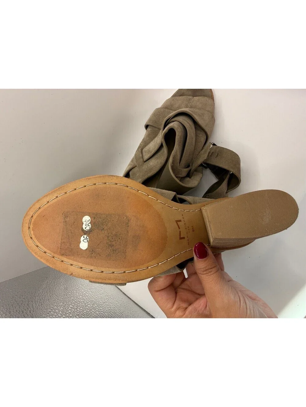 Marc Fisher Valen Suede Peep Toe Sandals - Women's 9